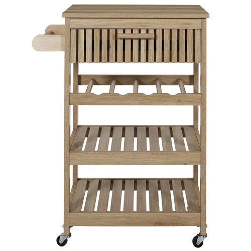 Intesi Klaus dřevěný kuchyňský vozík na kolečkách prostorný skandinávský do kuchyně a jídelny