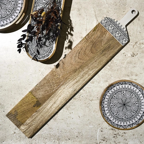 Intesi Dune úzké kuchyňské prkénko z mangového dřeva 100 cm dekorativní