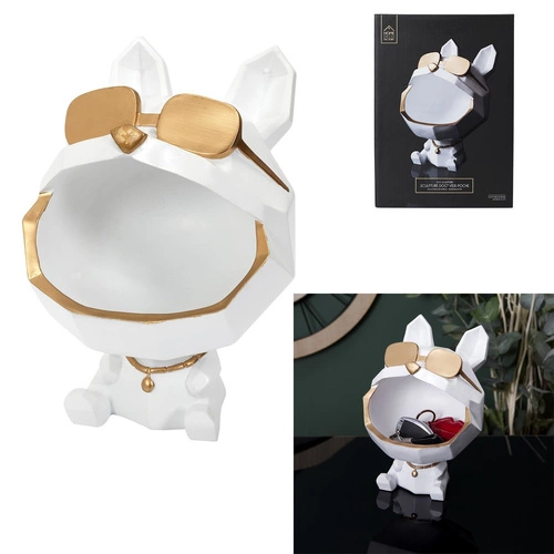 Keramický organizér na šperky ve tvaru bílého psa Intesi glamour 23,5 cm do obýváku