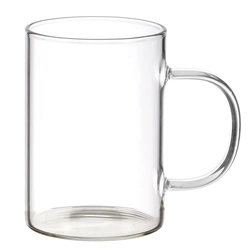 Sklenice Intesi Coloured 300 ml s uchem průhledná na kávu a čaj minimalistická