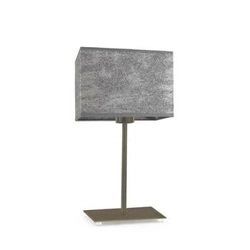 Noční lampa AMALFI moderní šedá s textilním stínidlem do ložnice nebo obýváku staré zlato 40 cm