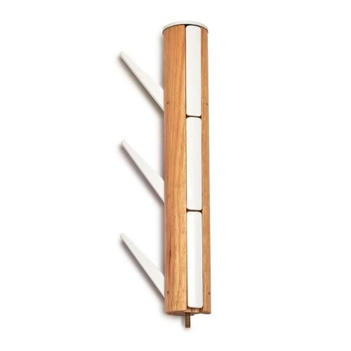 Stojanový věšák do předsíně Umbra Flapper bílý dřevěný moderní 9 háčků