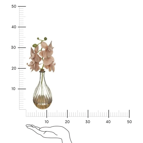 Umělá růžová orchidej Edi 40 cm ve skleněné váze glamour do obývacího pokoje Atmosphera