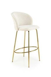 Barová židle Paloma krémová s opěrkou glamour na zlatých nohách do kuchyně a jídelny 75 cm