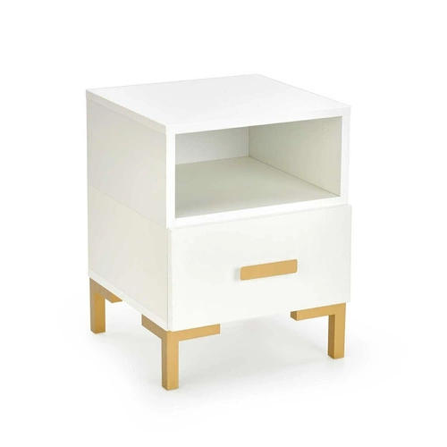 Moderní bílý noční stolek Tisaia Intesi se zásuvkou do ložnice a studentského pokoje
