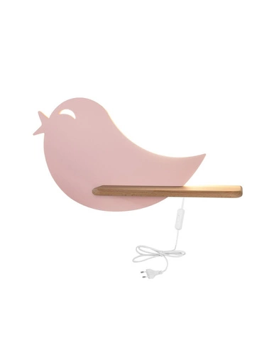 Nástěnné LED svítidlo Bird růžové, klasické dětské, dřevěné, 5W 4000K CANDELLUX