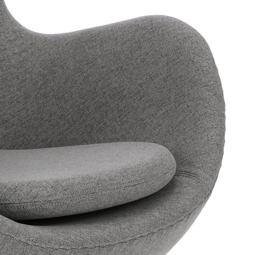 Moderní otočné křeslo ušák Egg do obýváku a kanceláře šedé snadné čištění