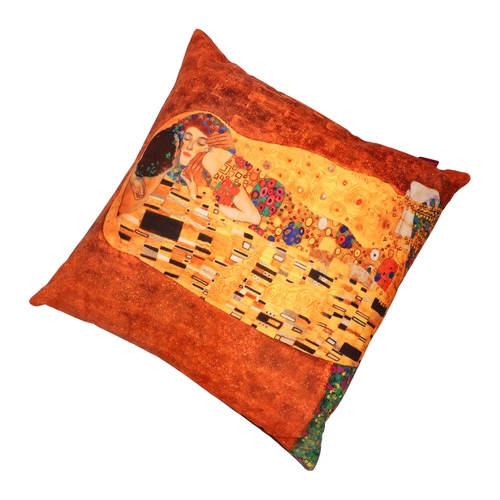 Sametový dekorační polštář Pocałunek Intesi 40x40 zlatý do obýváku antialergenní