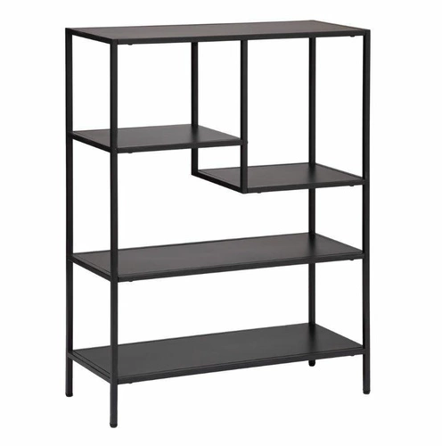 Kovová černá knihovna Gota 5 polic moderní do obýváku a kanceláře Atmosphera