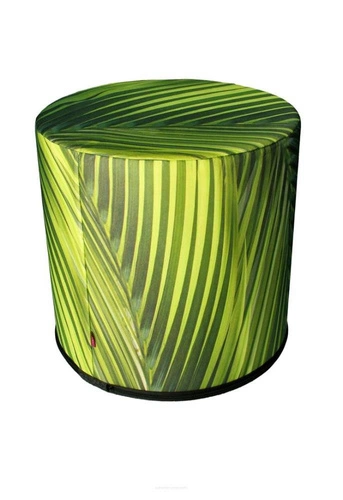 Kulatý taburet Idyll Intesi moderní čalouněný do obýváku nebo ložnice zelený 40 cm