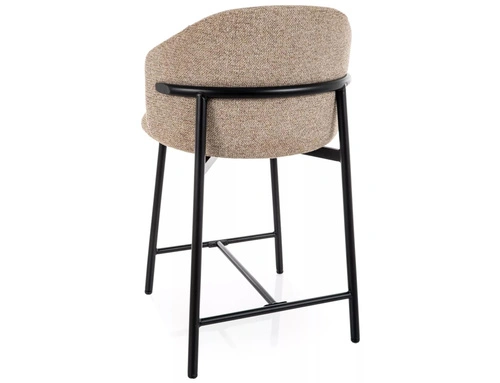 Čalouněný barový židle Tacoma s opěrkou béžová do kuchyně 60 cm