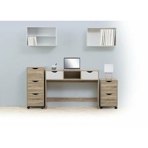 Noční stolek 33 cm se 2 zásuvkami na kolečkách, moderní, přírodní – 5five simply smart