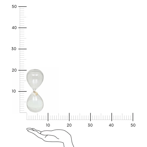 Skleněné přesýpací hodiny Flo 20 cm s bílým pískem
