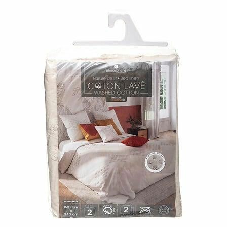 Komplet povlečení 260 x 240 cm světle béžová tufovaná