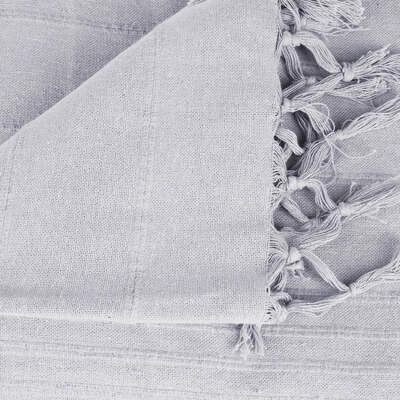 Bavlněný přehoz na postel Jete šedý 230x250 cm s třásněmi Atmosphera