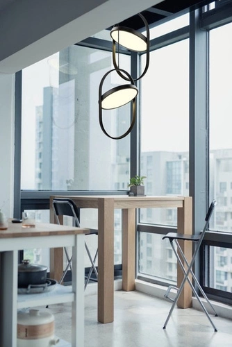 Závěsné LED svítidlo ELIPSE černé 38 cm s nastavitelnou výškou do obýváku, kuchyně a jídelny