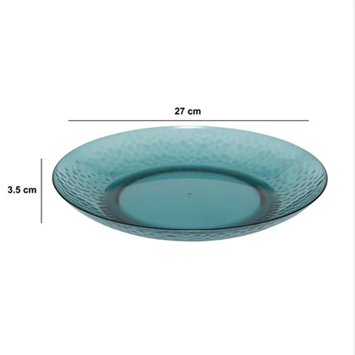 Plastový jídelní talíř Estiva 27 cm kulatý modrý do zahrady a kuchyně 5five