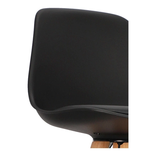 Barová židle Nord černá s opěrkou do kuchyně a k ostrůvku, moderní, dřevěná s ekokůží Intesi