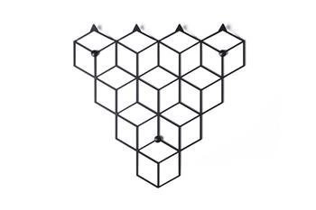Moderní nástěnný věšák do předsíně Stiga S Black černý ocelový POLYHEDRA