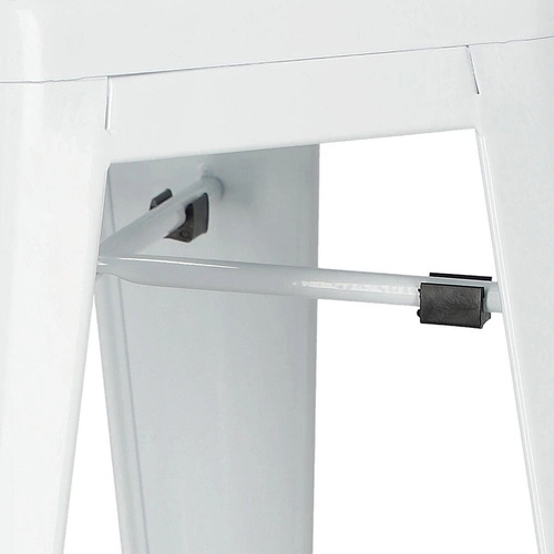 Kovová barová stolička Paris 66 cm bílá bez opěrky industriální k kuchyňskému ostrůvku D2.DESIGN