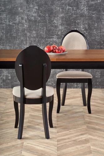 Rozkládací jídelní stůl Windsor 160–240 cm moderní dub s černými nohami Intesi