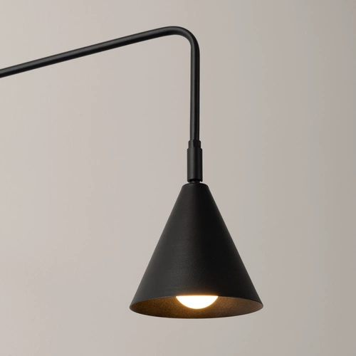 Moderní nástěnné svítidlo NOX černé kovové do ložnice a obýváku SOLLUX LIGHTING 61 cm