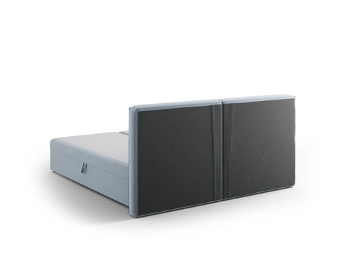 Čalouněná postel Jodie modrý samet 160x200 s úložným prostorem do ložnice