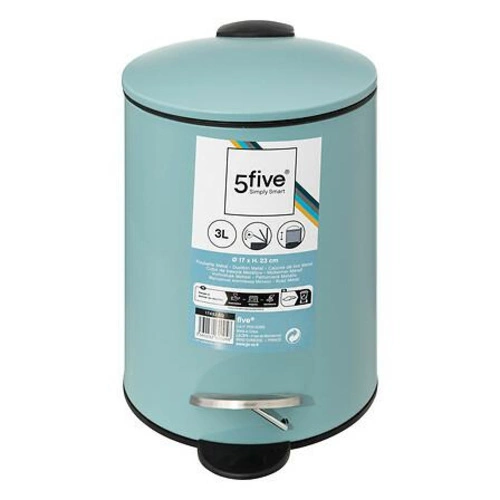 Kovový koupelnový odpadkový koš s pedálem 3 l mátový 5five simply smart Colors