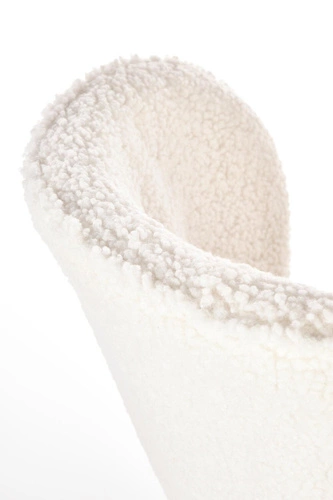 Jídelní čalouněná židle Leonore boucle krémová se zlatými nohami Intesi elegantní