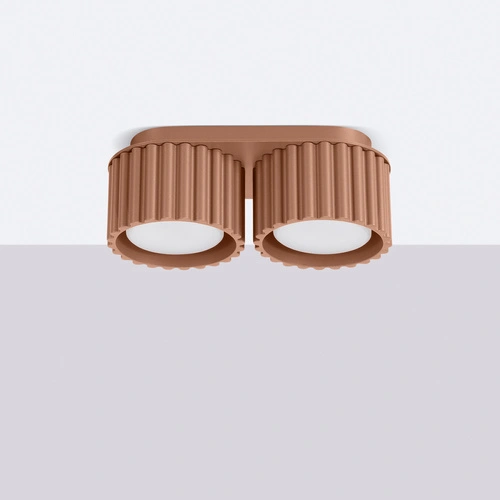 Stropní svítidlo AURA 2 moderní kulaté kávové do obýváku a kuchyně hliník