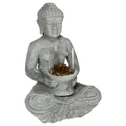 Dekorativní soška Buddha Atmosphera cementová 40 cm do obýváku v boho stylu jako dárek