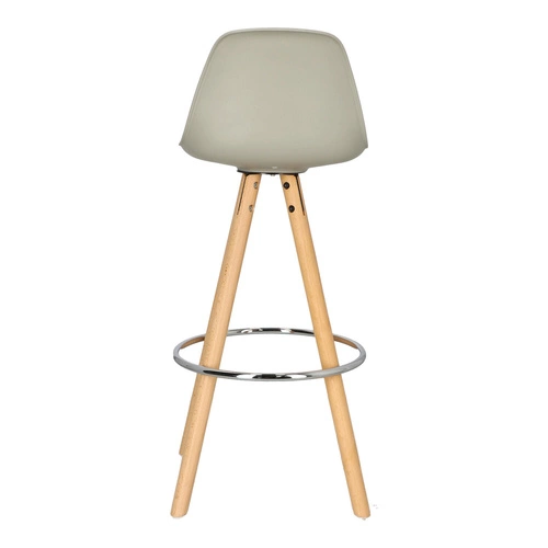 Barová židle Nord šedá s opěrkou do kuchyně a jídelny moderní dřevěná z ekokůže Intesi