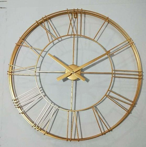 Nástěnné 3D hodiny Vintage Gold Atmosphera velké zlaté kovové do obýváku moderní 70 cm