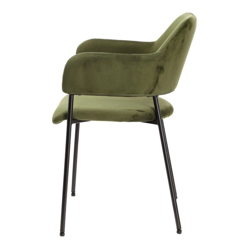 Jídelní židle Lima Actona zelená sametová s područkami snadno čistitelná
