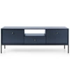 Moderní modrá TV komoda Evora na vysokých nohách do obýváku 154 cm