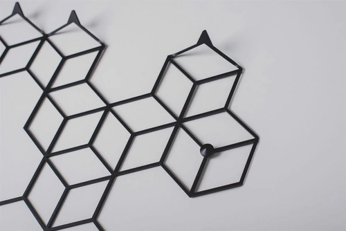 Moderní kovový nástěnný věšák Stiga XL Black do předsíně černý Polyhedra 97 cm