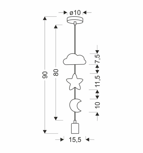 Závěsná lampa msc 1x20W E27 iq kids mix color