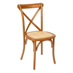 Dřevěná jídelní židle Isak Atmosphera vintage hnědá s ratanem stohovatelná