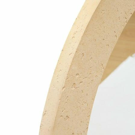 Kulaté nástěnné zrcadlo Anaya 78 cm s efektem travertinu