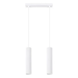 Závěsné svítidlo KARBON 2 bílé moderní nastavitelné do obýváku kuchyně nebo nad stůl