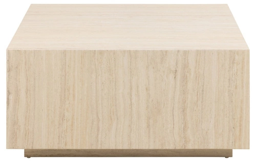 Konferenční stolek Dice 90x90 cm čtvercový béžový travertin moderní do obýváku Actona