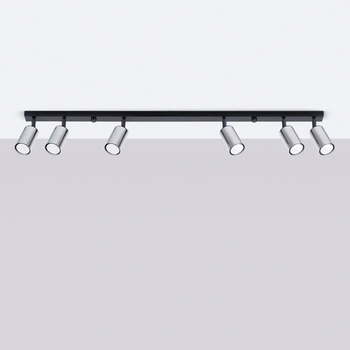 Stropní svítidlo WINX 6L černý chrom moderní do obýváku a ložnice LED GU10