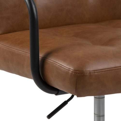 Ergonomická kancelářská židle Cosmo Arm Actona hnědá kožená otočná s područkami retro