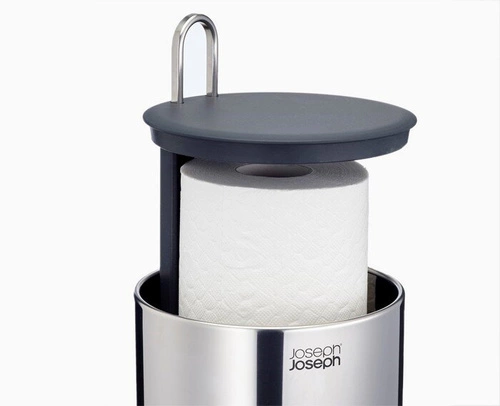 Joseph Joseph Easystore Luxe moderní stojan na toaletní papír stříbrný ocelový do koupelny