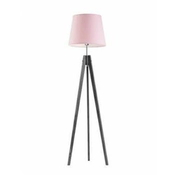 Podlahová lampa Aruba světle růžové stínidlo stojan popelavě šedý