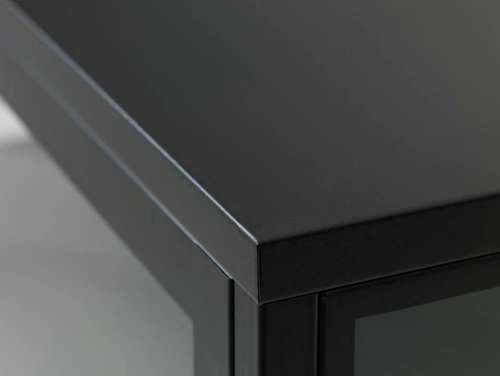 Kovová vitrína Carmel 160 cm černá loftová do obýváku na alkohol