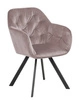 Čalouněná jídelní židle s područkami Lola VIC růžový samet glamour Actona