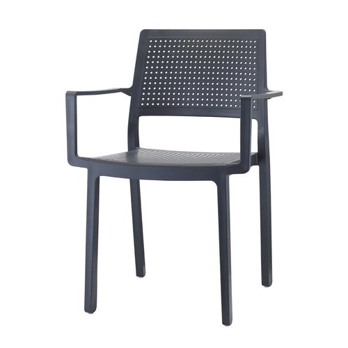 Zahradní židle Emi Arm černá plastová SCAB Design stohovatelná s područkami