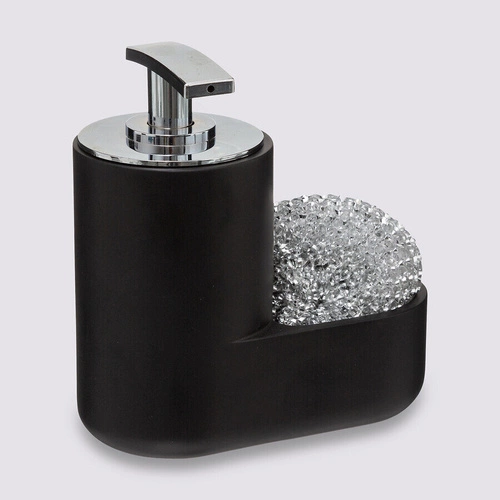 Dávkovač tekutin na nádobí černý s houbičkou