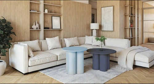 Konferenční stolek Cape kulatý 80 cm do obývacího pokoje moderní mátový